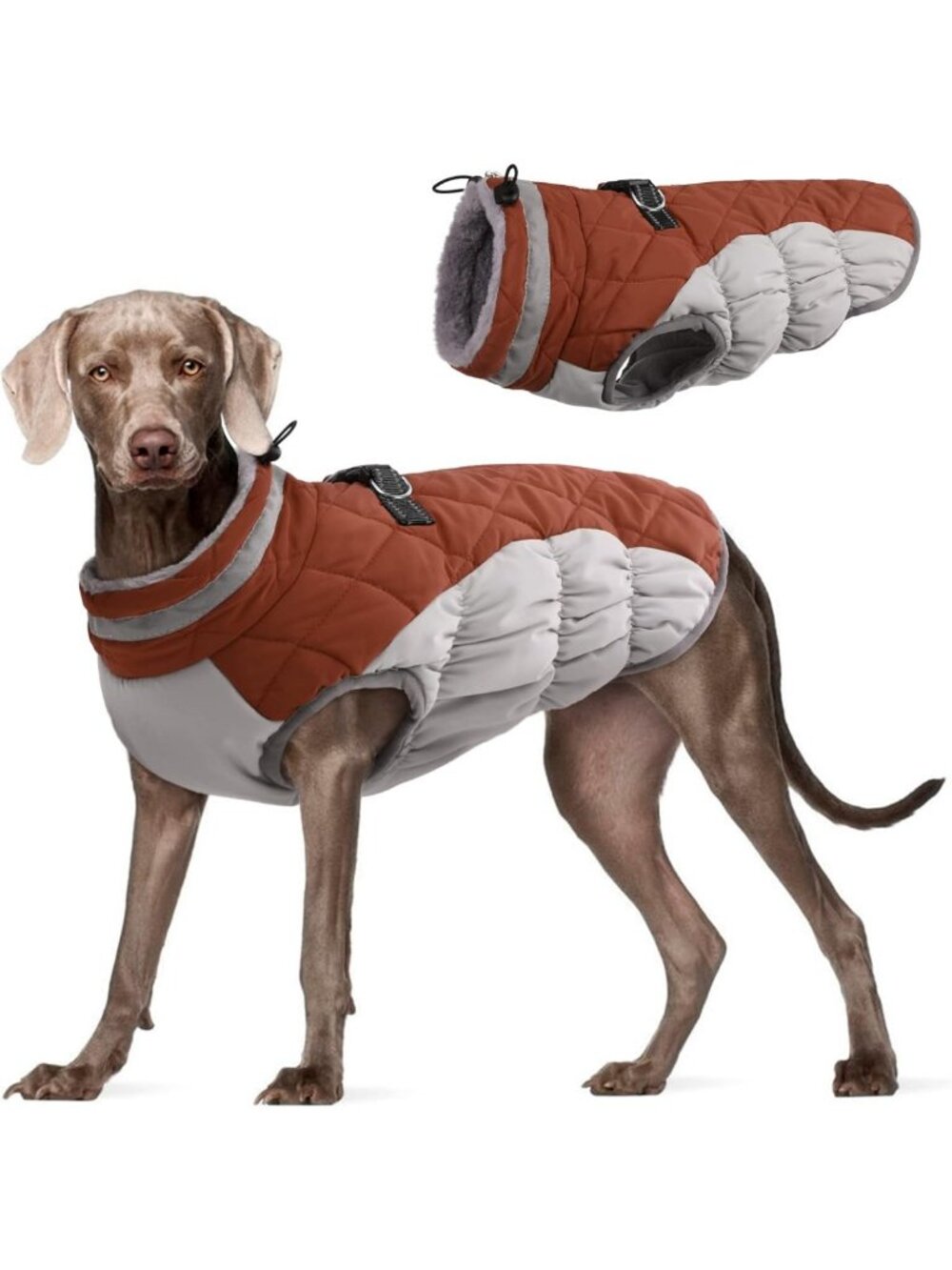 Cozy Fleece Dog Coat for Large Dogs - Warm Winter Jacket with Harness Attachment